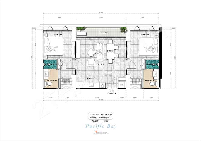 Pacific Bay, พัทยา, จอมเทียน - photo, price, location map